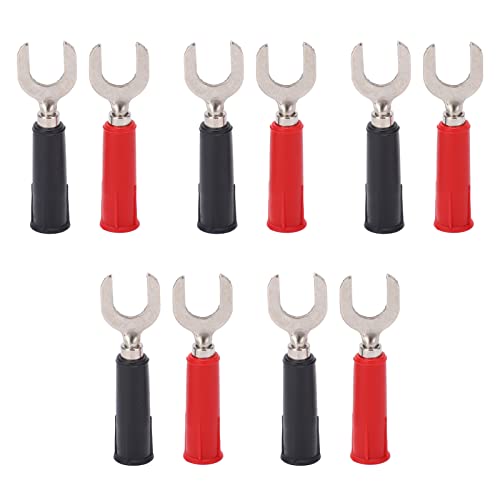 Hilitand 10pcs PVC Brass Fork Spade Wire Connectors 8mm Y Type 4mm Hole, Solar Cells Separation and Distribution, for Power Stability, Hilitand7fedonkp0z