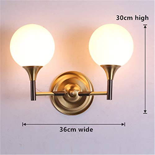 Wall Lights Indoor American Modern Simple European Double Head E14 Bedside Lighting Art Design Spherical Milk White Glass Lampshade Full Brass Wall Lamp for Living Room Bedroom Corridor steampunk buy now online Wall Lights Indoor American Modern Simple European Double Head E14 Bedside Lighting Art Design Spherical Milk White Glass Lampshade Full Brass Wall Lamp for Living Room Bedroom Corridor steampunk buy now online