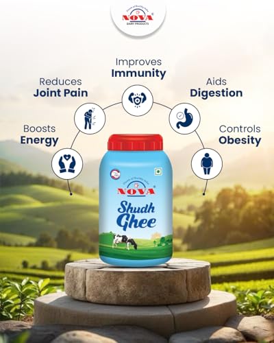 Image of Nova Shudh Ghee 1 Litre | Pure Desi Ghee for Cooking, Pooja & Daily Use