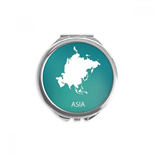 Miroir de poche asie carte silhouette cadeau original rond et multicolore