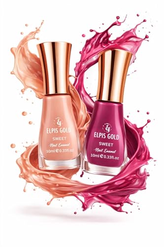 Image of Nail Paint Combo Pack of 2 | Quick Dry | Long Lasting | Glossy Finish (Peach Magenta Combo)