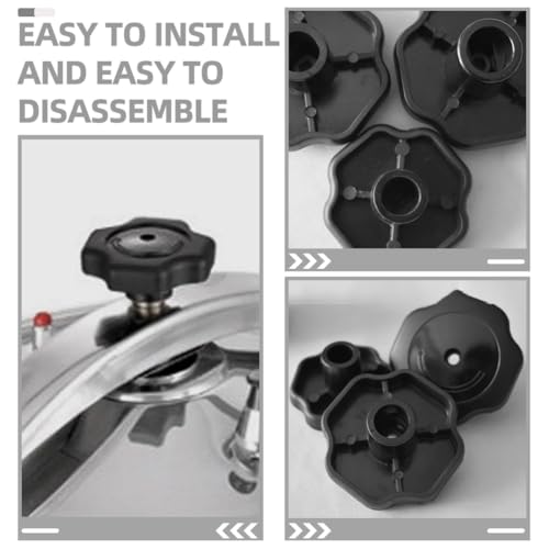 Juego de 4 perillas de plástico antiexplosión para asa y tapa de olla a presión, con bloqueo giratorio, piezas resistentes para electrodomésticos de cocina miniatura 3