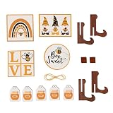 AKTOUR Decorazioni a forma di pupazzo di neve per la casa, rustiche, autunnali, decorazione autunnale, vassoio a più livelli, decorazione per fattoria, segnaletica in legno per zucca autunnale,