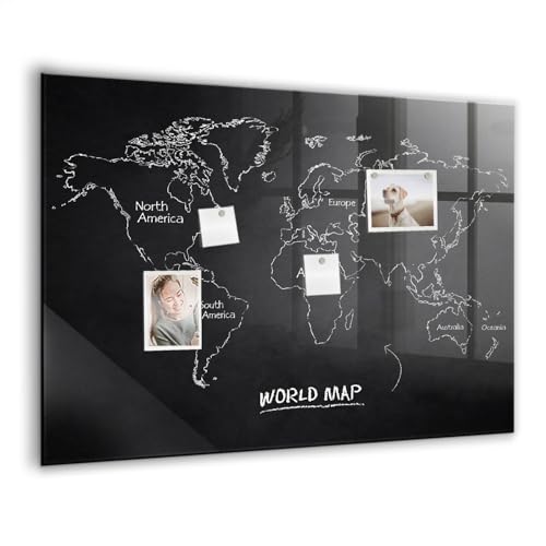 Tableau magnetique verre trempe blanc effacable 100x70cm avec aimants puissants
