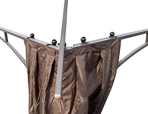 APEX GARDEN 4 Poles Brown Corner Curtain Set for Lowe's 10' x 12' Gazebo Model #GF-12S004BTO / GF-12S004B-1 (Corner Curtains Only) (Brown) - Thumbnail 7