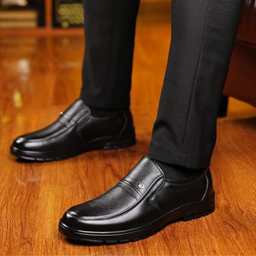 ADMLZQQ Men's Formal Dress Shoes Pointed Toe Leather Shoes Slip on Classic Modern Formal Shoes4
