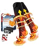 2026 Upgraded Beheizbare Socken, Wiederaufladbare Heizsocken mit 2×5000mAh 5V Akku, 3 Wärmeeinstellungen & 360° Heizung Beheizte Socken, Waschbare Beheizbare Socken Damen Herren für Ski Jagen Wandern