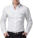 PAUL JONES White Mens Casual Slim Fashion Dress Shirts(XL)