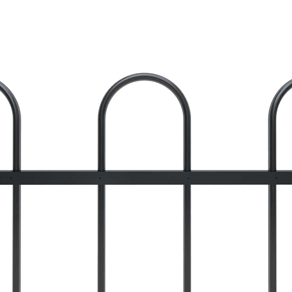 Valla de acero con recubrimiento en polvo con diseño de patillas robustas para la limitación de terrenos y seguridad, 17 metros de longitud con 10 paneles y 11 postes