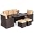 Best Choice Products 7-Seater Conversational Wicker Sofa Dining Table, Outdoor Patio Furniture Set w/Modular 6 Pieces, Cushions, Protective Cover Included - Brown/Beige