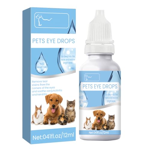 Image of Generic Dog Eye Care - Eye Wash Solution for Dogs, Tear Stain Remover & Eye Drops, Gentle Formula for Eye Health, Saline Eye Wash, Fragrance Free-12ml, white