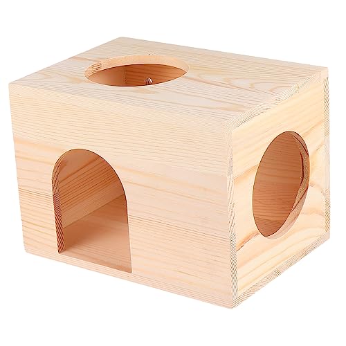 Kisangel Cabaña De Madera para Cobayas Escondite para Cobayas Comedero para Tienda De Mascotas