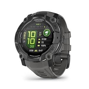 Garmin Instinct 3 GPS 50mm Smartwatch, AMOLED screen, Larger Rugged watch, Built-in Sports Apps and Health Monitoring, LED Flashlight, Shock Resistant, 10ATM, Up to 24 days Battery Life, Black
