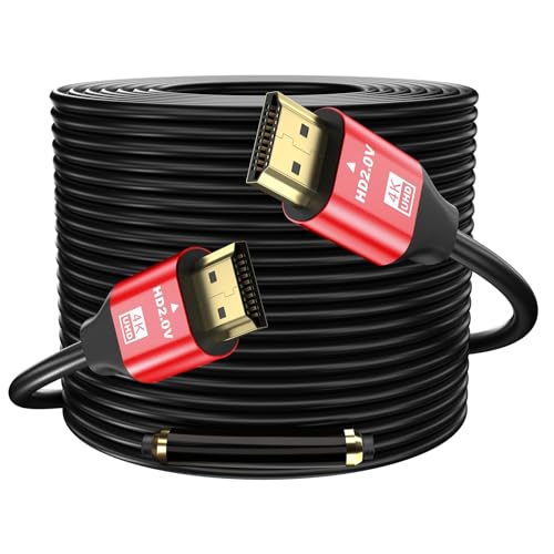 grofyllaa 4K Hdmi Kabel 25M, High Speed Hdmi 2.0 Kabel 4K@60Hz 2K@120Hz, vergoldeter Stecker 3D ARC HDCP 2.2 &2.3 für HDTV/Blu Ray Wiedergabe/Projektoren/Laptops/PS4/PS5(Rot)
