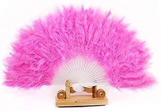 WANBAOAO Belle Ventilateur Pliant Nice Feather Fan pour Les Accessoires de Danse Main d'oie Plume Pliant Fan de Ventilateur