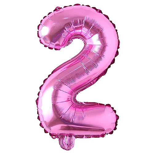 Image of Rozi Decoration 32 Inch Pink Number 2 Foil Balloon - Large Metallic Gradient Party Decoration Balloon for Birthday, Anniversary & Events | Easy Inflate & Hang | Reusable Celebration Pack of 1 Pcs