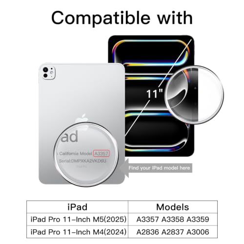 Image of JETech Tempered Glass Screen Protector Guard for iPad Pro 11-Inch M5 /M4 (2025 /2024) with Camera Lens Protector, Easy Installation Tool, Anti-Scratch, HD Clear, 2-Pack Each