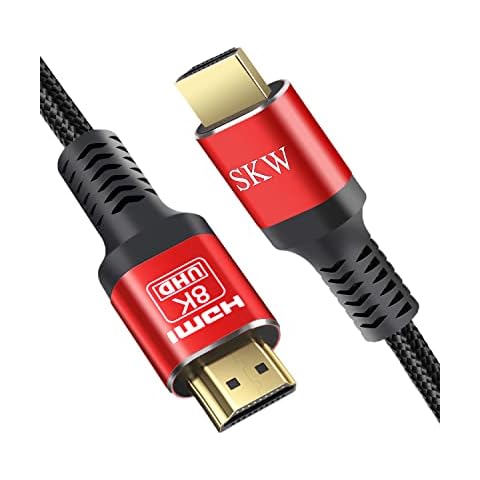 SKW HDMI 2.1 Cable 20ft 48Gbps Ultra High Speed HDMI Cables Braided Cord, (8K@60Hz, 4K@120Hz) Supports Dynamic HDR 10 eARC 3D, Dolby Atmos Compatible with Roku TV/PS5/HDTV Cover