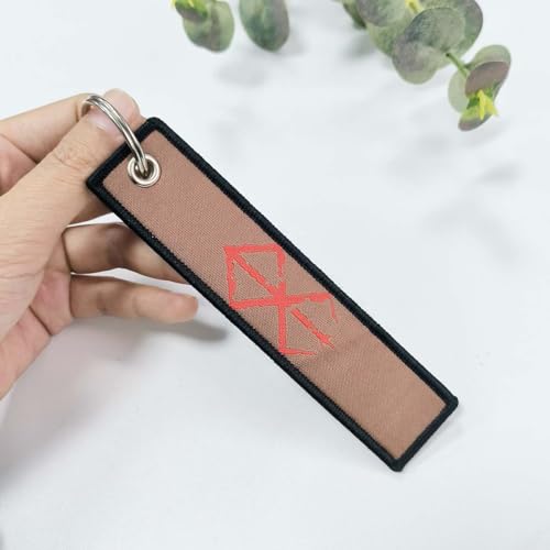 Image of 1 Pack Anime Keychain Tag Jet Tag Key Chain Cartoon Embroidered with Key Ring for Motorcycles Car Accessories