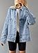 SHEWIN Denim Jacket for Women Long Sleeve Button Down jean Jacket Denim Shirt Lightweight Fall Outfits for Women 2025 Ashleigh Blue Medium
