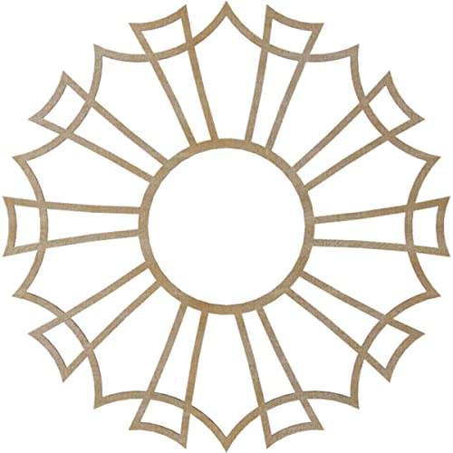 Image of Ekena Millwork 28 inchOD x 9 7 /8 inchID x 1 /4 inchT Augustus Wood Fretwork Pierced Ceiling Medallion, Birch