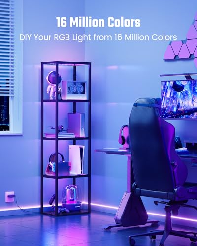 SUPERDANNY Display Cabinet with RGB Light, Remote/App Control, Dimmable LED - image 2