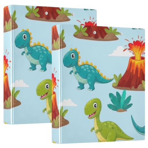 Classeur 3 anneaux souple bleu dinosaure pour école et rangement bureau