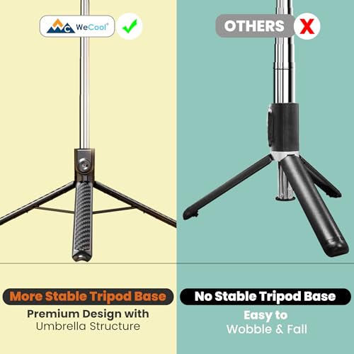 Image of Wecool Long Selfie Stick with Tripod Stand Extendable Upto 71inches,7 Section Pole Extention, 360 Degree Rotational Mobile Holder,Compatible with GoPro /Camera /Mobile, Perfect for Vlogging & Photoshoot