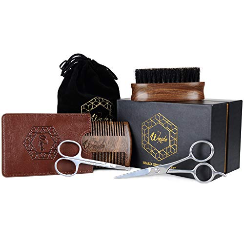 Beard Grooming & Trimming Kit Wenida Professional Facial Hair Mustache Care Gift Set for Men