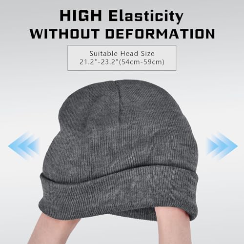 Image of ZOORON Beanie for Men Women Warm Winter Hat Unisex Soft Knit Cuffed Beanie | Skull Cap, Secure fit, Suits Daily Wear, Windproof, Essential Gear for Winter Jogging & Outdoor Sports
