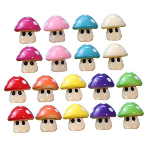 CIYODO 18 pcs Mini Champignons Résine pour Décoration de Micro- Ornement Créatif de Maison Statue de Champignon Lisse pour Jardin Table à Manger et Bricolage