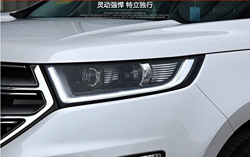 GOWE Stylizacja samochodu reflektory do Ford Edge 2015-2017 do krawędzi czołówka LED soczewki DRL podwójny strumień H7 HID Xenon bi soczewki ksenonowe temperatura barwowa: 6000 k; moc: 55 W
