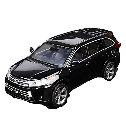 NMBE Car Model 1:32 for Toyota Highlander Car Model Alloy Car Die Cast Toy Car Model Pull Back Children's Toy Collectibles Aluminum Alloy Car Model (Color : Black)