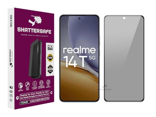 Image of Anti-Spy Privacy Tempered Glass Compatible For Realme 14T 5G [Pack of 1]. 9H Hardness, Anti-Scratch, Edge-to-Edge Protection With Easy Installation Kit & Case Friendly Fit.