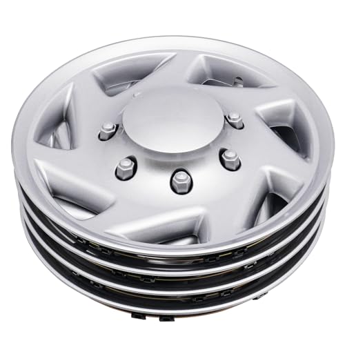 PLITEDDE Hubcap Wheel Cover for 1999-2018 Ford Econoline E250 E350 E450 8 Lug 16 Inch Hubcaps Set of 4 F8UZ1130AA Silver