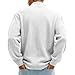 OAZKXCN Sweatshirts For Men Long Sleeve Waffle Shirts Quarter Zip Loose Pullover Tops Lightweight Trendy Sweatshirts White 3XL
