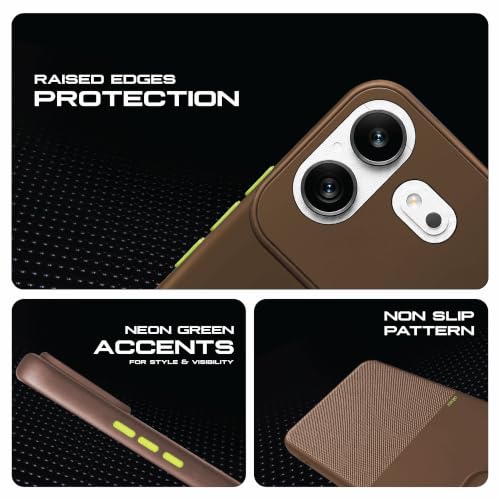 Image of AIBEX Premium Back Cover Case Compatible for Nothing 4B | Scratch & Drop Tested Shockproof Matte Texture Case with Soft Microfibre Lining | Slim Fit Cover with Anti-Scratch - Brown