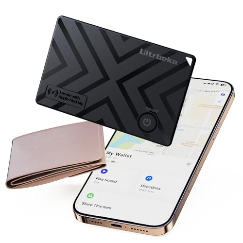 Ultrbeka Ultra-dünner MFi-zertifizierter Wallet Tracker kompatibel mit Apple Find My | Für Brieftaschen, Schlüssel und Taschen | Einzeln 1-Pack