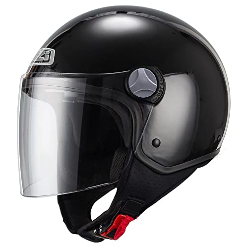Casco abierto NZI Minijet Capital 2 Duo Black para moto urbana y scooter jet