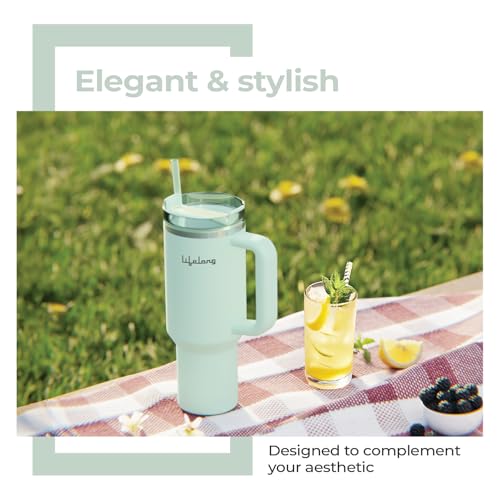 Image of Lifelong Double-Walled Vacuum Insulated Tumbler with Unbreakable Tritan Lid 1200ml |Keeps Drinks Hot for 8 Hours & Cold for 12 Hours| Durable Stainless Steel Tumbler with Comfort-Grip Handle (LLTBR08)