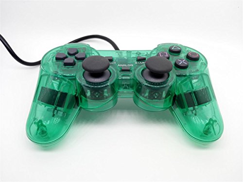 image for Saloke Wireless Gaming Controller for Ps2 Double Shock (Clear Green)