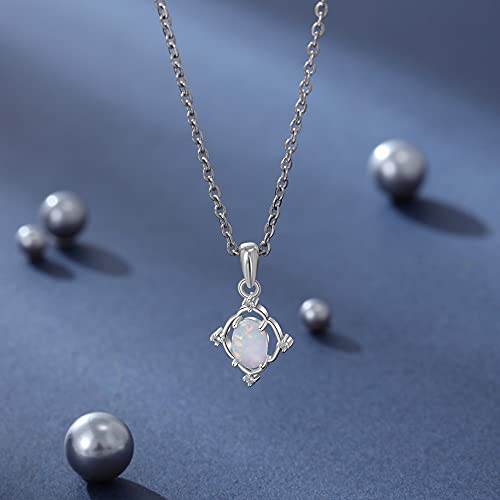 Collier chaîne géométrique d'exception avec opale ovale et zircons brillants - 2