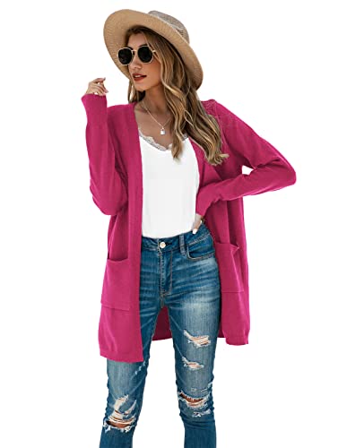 Image of TASAMO Cardigan Sweaters for Women Long Sleeve Open Front Casual Knit Fall Coat Oversized Soft Outwear with Pockets