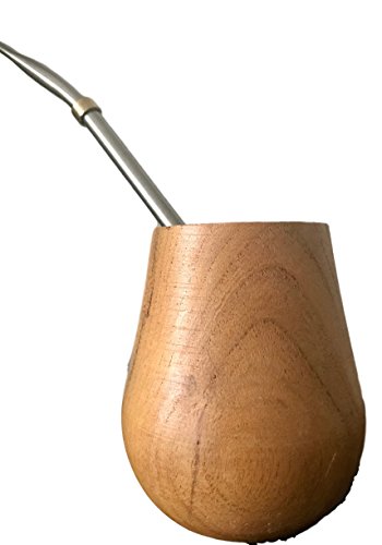 Handcrafted Yerba Mate Set : Hardwood Gourd Cup +Stainless Steel Bombilla