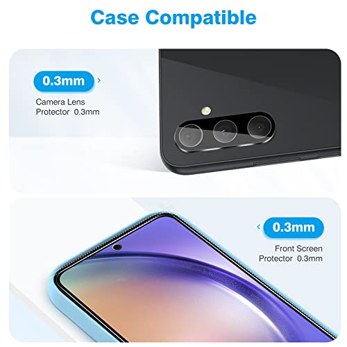 [3+2 Pack] Omoton Screen Protector Compatible With Samsung Galaxy A54 5G, 3 Pack Tempered Glass Screen Protector & 2 Pack Camera Lens Protector (2023 Released, 6.4''), Hd Clear/9H Hardness #TOP4