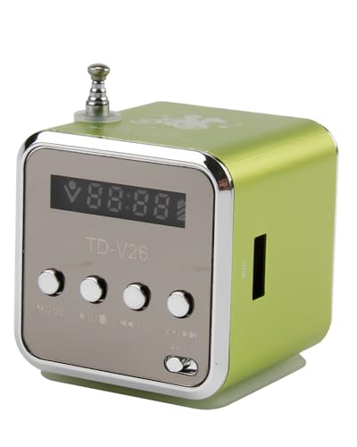 Mini Radio TD-V26 Portable Small Digital Radio with FM Tuner, USB & TF Card Music Player Rechargeable Battery Stereo Speaker Compact Radio for Home Car Travel & Outdoor