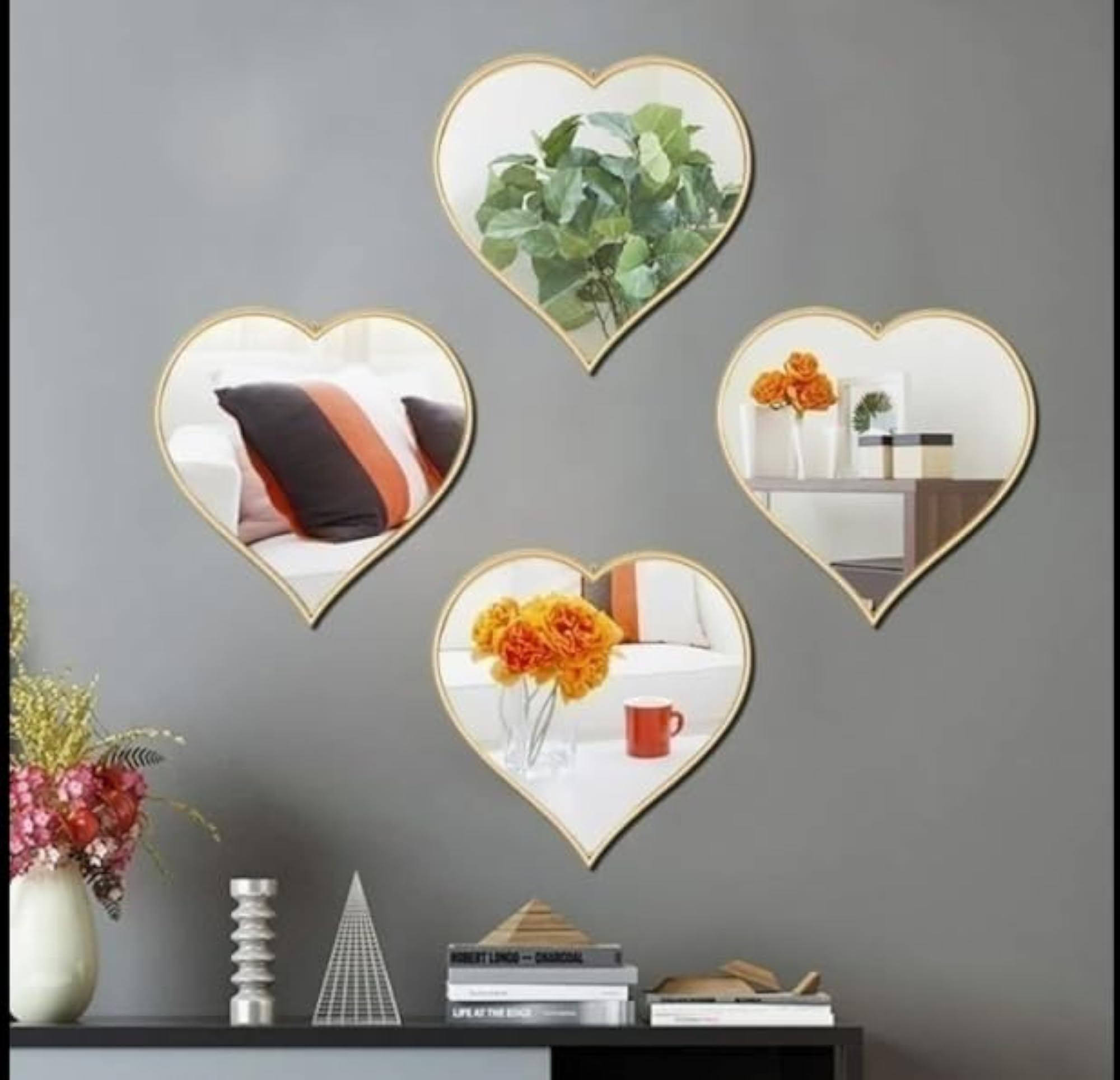 Heart Shaped Decorative Hanging Mirror for Home Decor