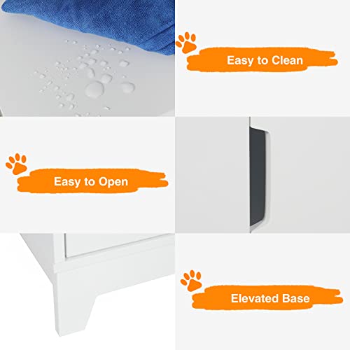 Stonehomy Cat Litter Box Enclosure Furniture, Elegant Wooden Large Hidden Cat Litter Cabinet With Storage, Multi- Function Cat Washroom House For Living Room, White #TOP3
