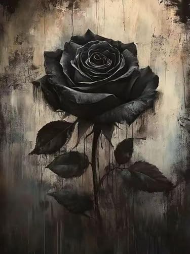 DIYCYCY Rose Flowers Diamond Painting Kits for Adults Full Drill Gothic Diamond Art Kits for Beginners Round 5D DIY Diamond Dots Paintings Diamonds Pictures Gem Art and Crafts Home Wall Decor 12x16 in