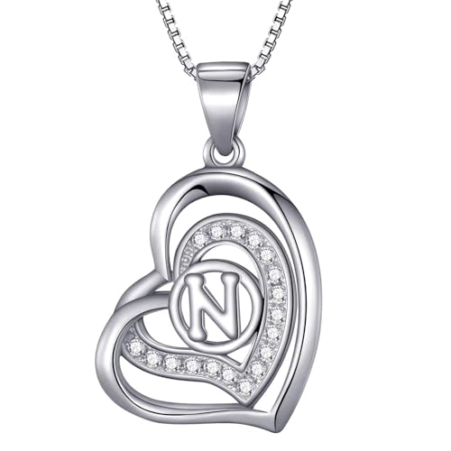 Collier femme Morella argent 925 : un cœur anti-ternissement serti de zircons